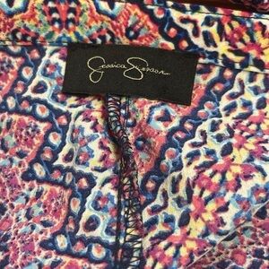 Jessica Simpson M colourful boho wide leg culottes with side zip and clasp